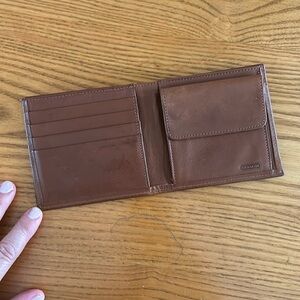 Vintage Coach Men's Coin Leather Bifold Wallet, British Tan Water Buffalo